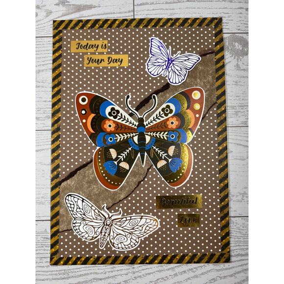 5" x 7" Mixed Media Collage OOAK Handmade Art By Kat Sanders - Beautiful Love - Picture 1 of 1